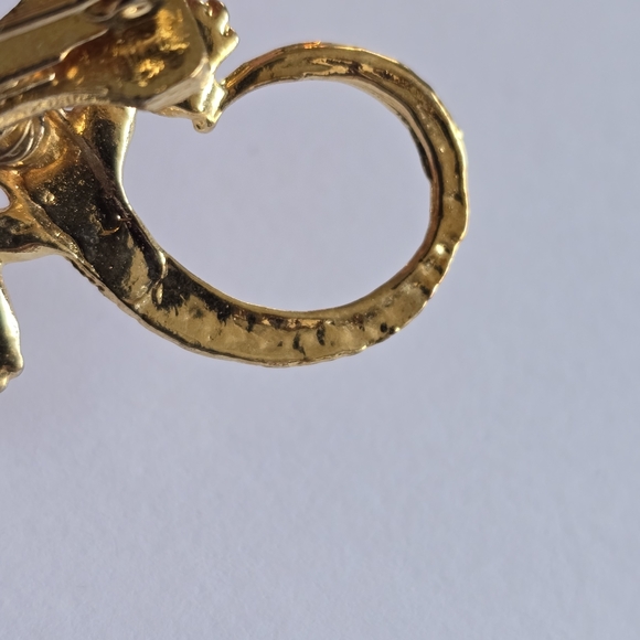 Vintage lizard brooch trembler tremblant pin gold tone salamander gecko reptile - Picture 6 of 10